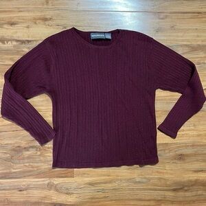 Vintage Maurice’s‎ Crewneck Sweater Women’s Large Maroon Y2K